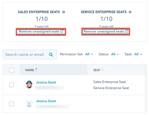 Sales and Enterprise seats