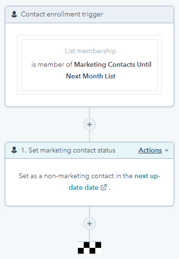 Set as Non-marketing Contact workflow